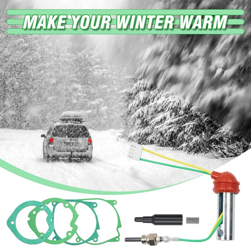 DTNESS Diesel Heater Glow Plug Repair Kit, 8Pcs 12V 2kw 5kw 8kw Ceramic Air Parking Heater Glow Ignition Plug Kit with Filter for Diesel Heater, Car, Truck, Boat - Image 2